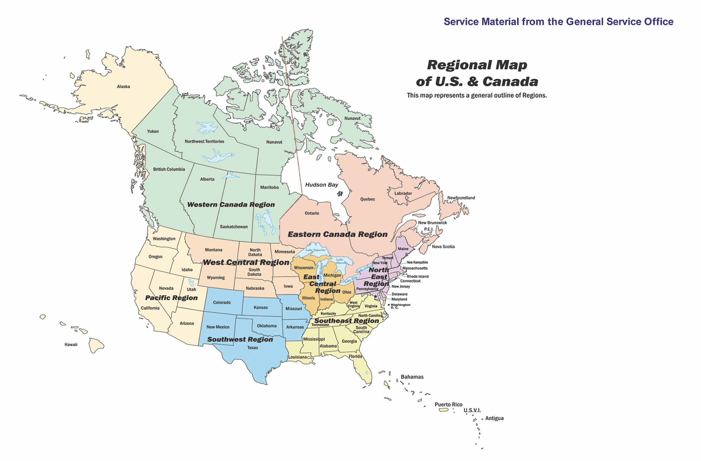map of North America