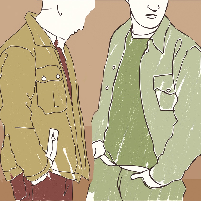 Two men talking