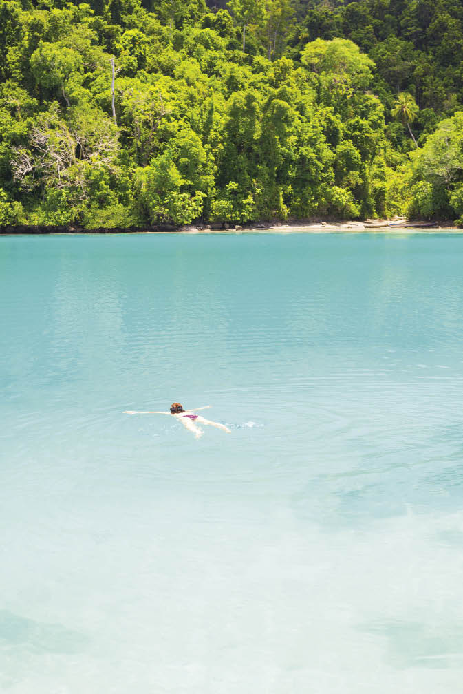 Clear blue water